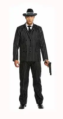 Adults 1920's Al Capone Pin Stripe Gangster Suit Fancy Dress Costume • £24.95