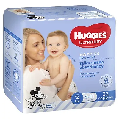 $19.79 • Buy Huggies Ultra Dry Convenience Crawler Boy Nappies - Size 3