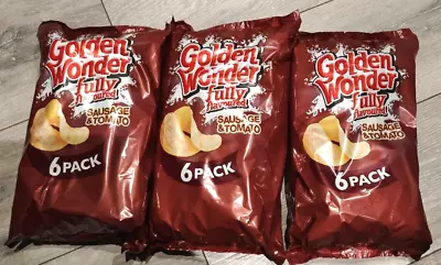 £7.99 • Buy 18 X Golden Wonder Sausage + Tomato  Flavour Crisps , 18 X 25g Bb 29/07/23