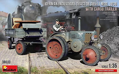 MiniArt 38033 German Industrial Tractor D8511 Mod. 1936 With Cargo Trailer 1/35 • $45.99