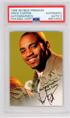 Vince Carter 1998 Skybox Premium Autographics PSA Authentic Auto 9 • $645