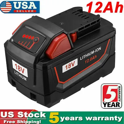 For Milwaukee M18 18V Lithium HD 12.0 AH 48-11-1812 Extended Capacity Battery • $45.99