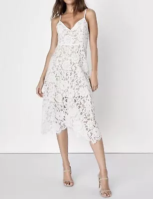 Lulus One Wish Women's White Lace Midi Dress Small Sleeveless V-Neck Retail $72 • $39.90