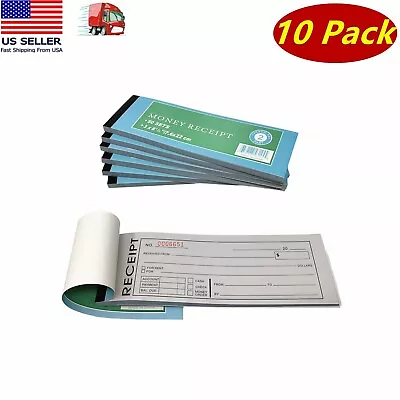 10x Carbonless Cash Money Rent Receipt Record Book 2 Part 50 Set Duplicate Copy  • $15.99