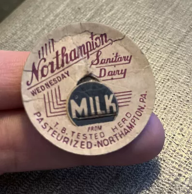 $45 • Buy RARE Northampton PA Pennsylvania SANITARY DAIRY Milk Bottle Cap Easton Bethlehem