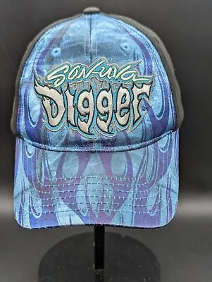 2014 Monster Jam Hat Son-Uva Digger Monster Truck SnapBack Blue Shimmer Flames  • $16