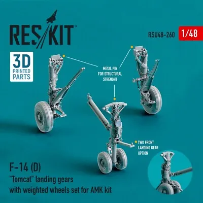 1/48 F-14 (D)  Tomcat  Landing Gears With Weighted Wheels Set For AMK Kit • $46.95