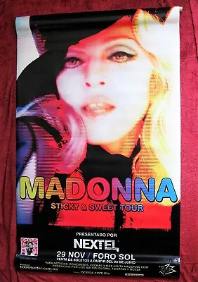 MADONNA 3FT X 5 FT MEXICO STICKY & SWEET BANNER TOUR PROMO VINYL POSTER CANDY LP • $195