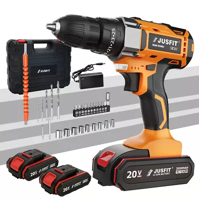 21V Cordless Hammer Drill Set Electric Impact Driver Screwdriver + 2 Battery UK • £25.99