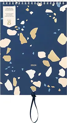 Busy B Couples Wall Calendar January To December 2024 – Terrazzo – Slim Year For • £9.20