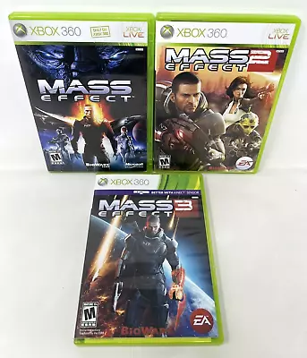 Mass Effect 1 2 3 Trilogy - Microsoft Xbox 360 Lot W/ Manuals • $15.95