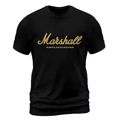 Marshall Amplification Gold Logo T-Shirt Made In USA Size S To 5XL • $19.99