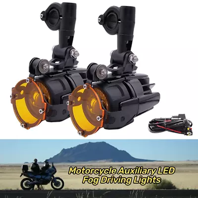 Motorcycle Auxiliary LED Fog Driving Orange Lights Lamps For R1200GS F800GS F650 • $85.90