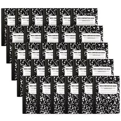 Mini Composition Notebook Cute 30 Pack Black Narrow Ruled Mini Composition Books • $32.11