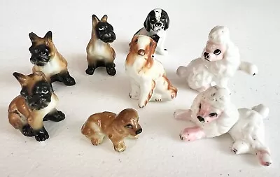 Vintage Miniature Dog Figurines Lot Of 8 Poodle Boxer Spaniel Setter • $6.99