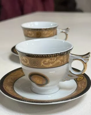 Versace Set Of Two Tea Cups With Saucers Medusa Gilt • $209