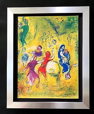 Marc Chagall + 1977 Beautiful Signed  Vintage Print New Frame + Coa +buy It Now! • $200