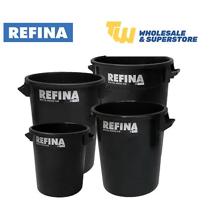 Refina Black Plastering Mixing Bucket Rendering Plaster Mix Large Tubs 35-100L • £23.49