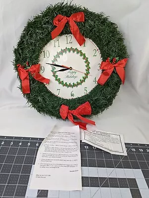 Christmas Wreath Musical Clock Emson 1999 Works • $39.56