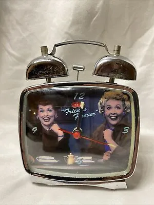 I Love Lucy Friends Forever Lucy & Ethel Twin Bell Mechanical Alarm Clock WORKS! • $25