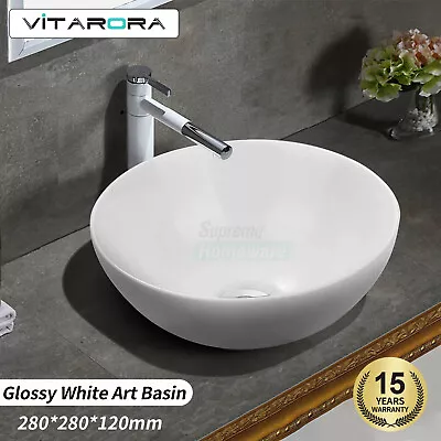 Bathroom Vanity Basin Sink Round Hand Wash Bowl Above Counter Top 280x280x120mm • $45