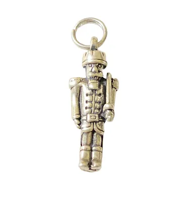 £12.71 • Buy Nutcracker Toy Soldier Sword Christmas 3D 925 Solid Sterling Silver Charm