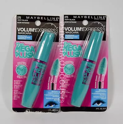 2 Maybelline Volume Express Mega Plush Mascara #275 VERY BLACK • $13.50