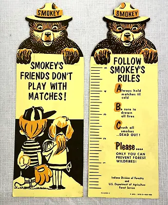 Vintage Smokey The Bear Bookmarks X10 Prevent Forest Fires 1970 DEPT OF AG USA • $10