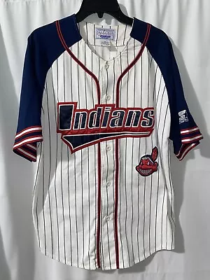 Vintage Cleveland Indians Chief Wahoo Starter Jersey Mens Size Medium • $50