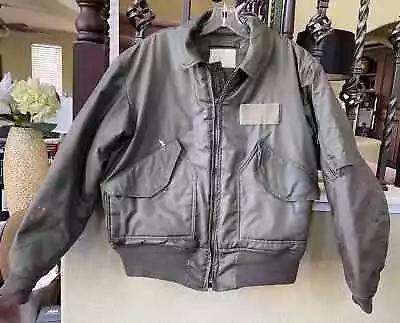 Vietnam Era Pilot Flight Jacket Grn Glossy MED ( 38-4) Cold Weather MIL-J-83388A • $99.49