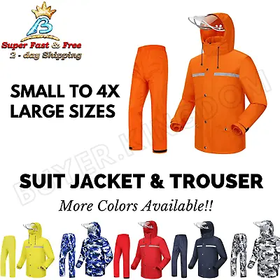 Rain Suit Jacket Pants Waterproof Unisex Trouser Gear Anti-Storm S To 4x Large • $83.32