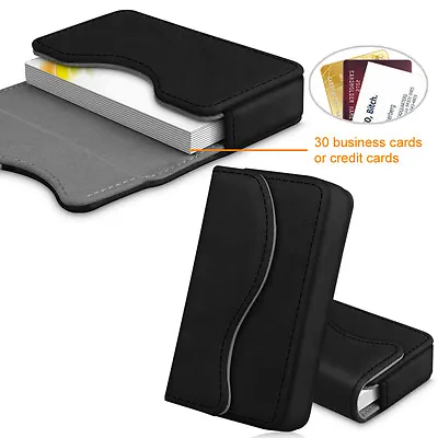 $8.19 • Buy Business Card Holder Name Card Wallet Case Organizer With Magnetic Closure-Black