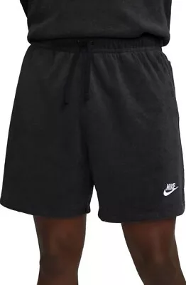 (DX0523 010) NWT Nike Club Fleece Terry Flow Black Shorts Sz L Mens A58 • $29.99