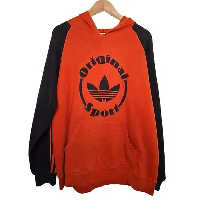 Vintage Adidas Original Sport Orange Black Hoodie XL • $60