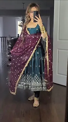 Gown Salwar Kameez Suit New Party Wear Pakistani Indian Wedding Dress Bollywood • $97.68