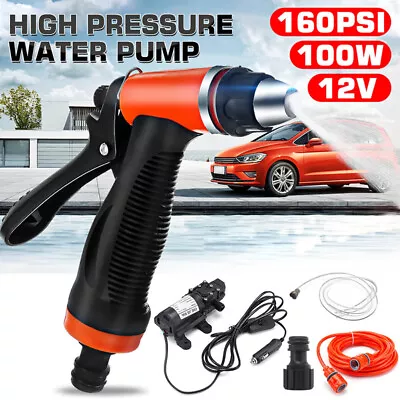 100W  160PSI Electric Washer Pump Kit DC 12V Portable High Pressure Water Pump • $22.79