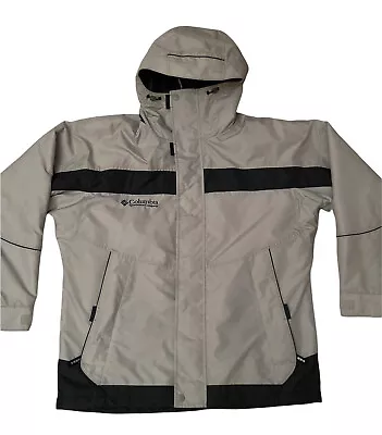 Columbia Men’s Jacket.  Anorak Parka Jacket Large Beige And Black Winter Ski • $29.99