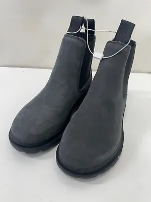 Zara Kids 31EU Goring Elastic Leather Ankle Boots Charcoal Gray 2137/030/802 • $27.95