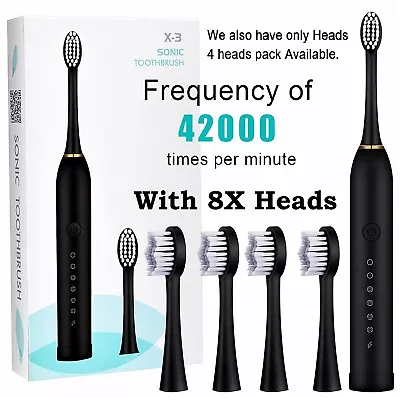 DIAMOND CLEAN Electric Brush +8 Replacement Heads Sonic X3 Toothbrush Compatible • $9.99