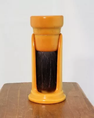 Vintage Fuller Brush Plastiset Butterscotch Bakelite Shaving Brush In Stand • $20