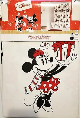 Disney Mickey Minnie Stitch Or Peanuts Snoopy Holiday Christmas Shower Curtain • $34.95