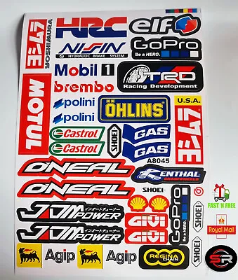 Motorbike Motorcross Stickers Moto GP BMX Skateboard Decal Bike Sticker Sheet🔥 • $7.40