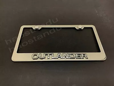 1x OUTLANDER 3D Emblem STAINLESS STEEL License Plate Frame RUST FREE + Screw Cap • $20.88