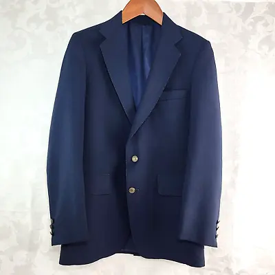 Vintage Levi's Action Single Breasted Blazer Suit Sport Coat Mens Navy Blue 35R • $37