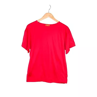 Kenzo Jungle Vintage Women's Tee Top Size M Solid Red Short Sleeves 100% Cotton • $69.95