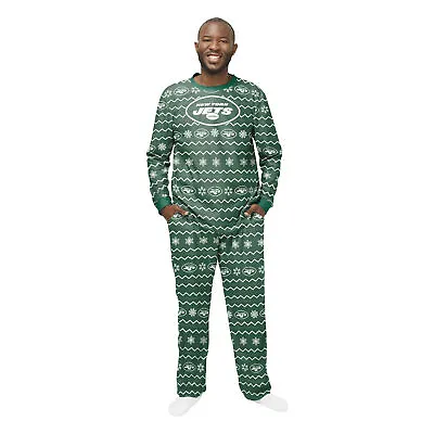 FOCO Men's NFL New York Jets Primary Team Logo Ugly Pajama Set • $59.95