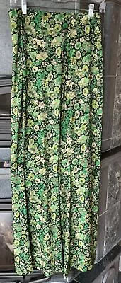 Zara Women's Floral Wide Leg Flare Pants Color Green Multi Size L NWT • $19.99