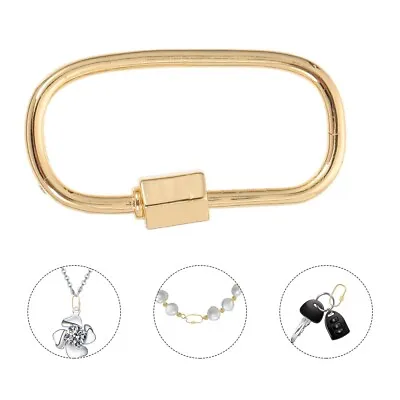 Golden Heart Necklace Oval Carabiner Lock Clasp Pendant Connector • £5.36