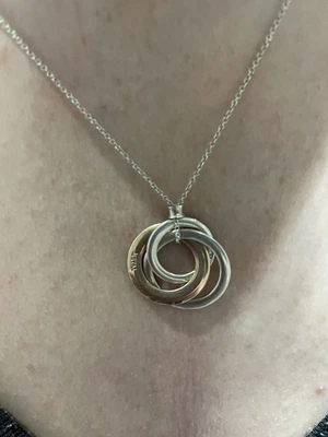£270 • Buy Tiffany & Co 1837 Interlocking Circles Rubedo And Sterling Silver Necklace