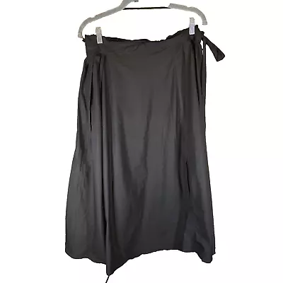Roberto Collina Womens LARGE Cotton Maxi Wrap Skirt Black - PD • $16.50